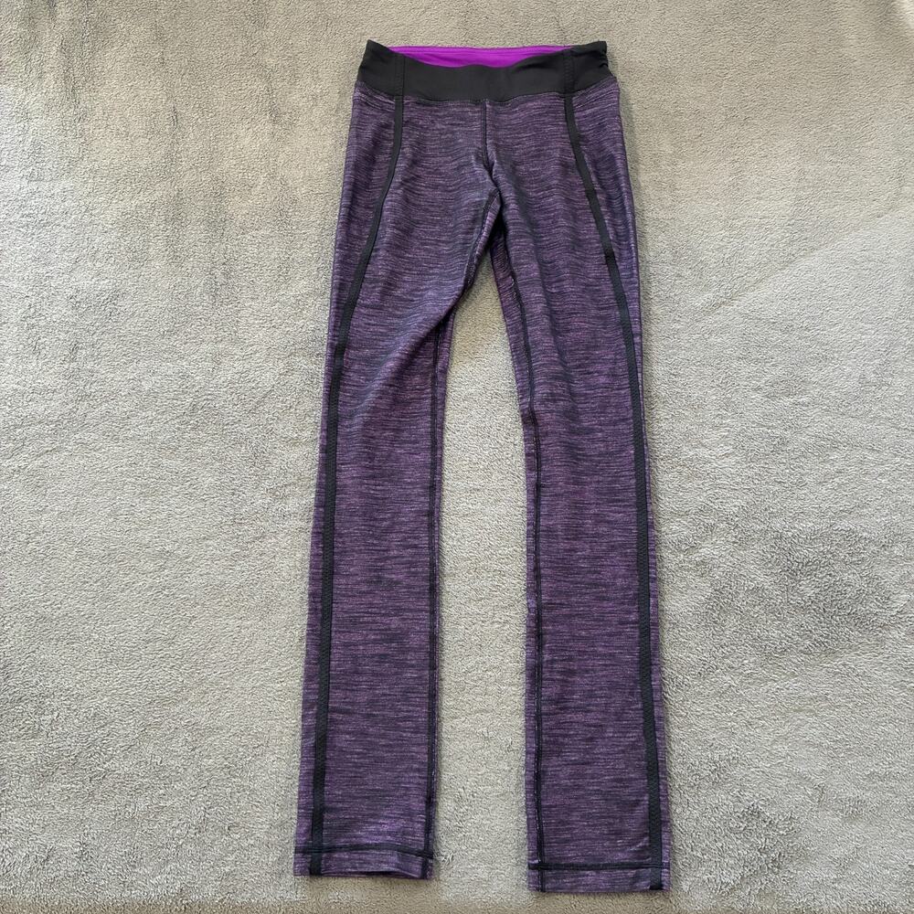 Lululemon Forme Slub Denim Tender Violet Reversible Barre Leggings Womens Size 4